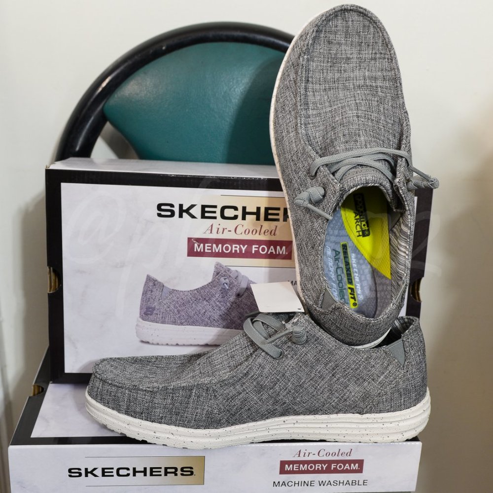 Skechers men slip-on Canvas shoes gray - Picture 8 of 10
